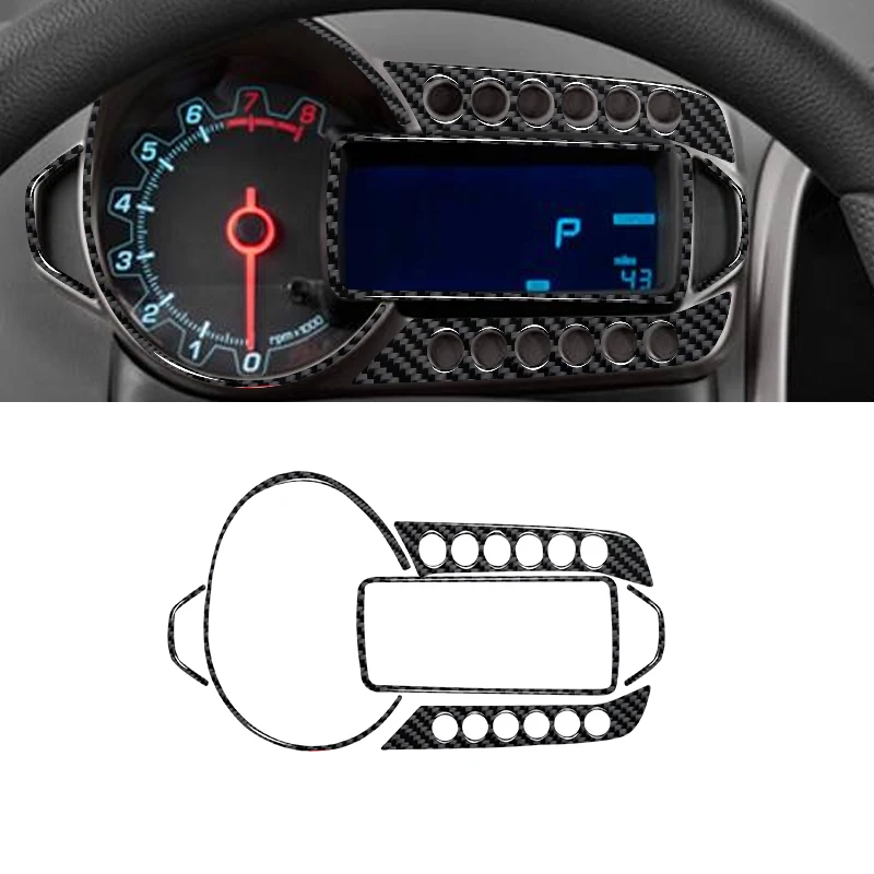 For Chevrolet Sonic 2012 2013 2014 2015 2016 Carbon Fiber / PVC Car Interior Soft Trim Speedometer Decoration Sticker Cover