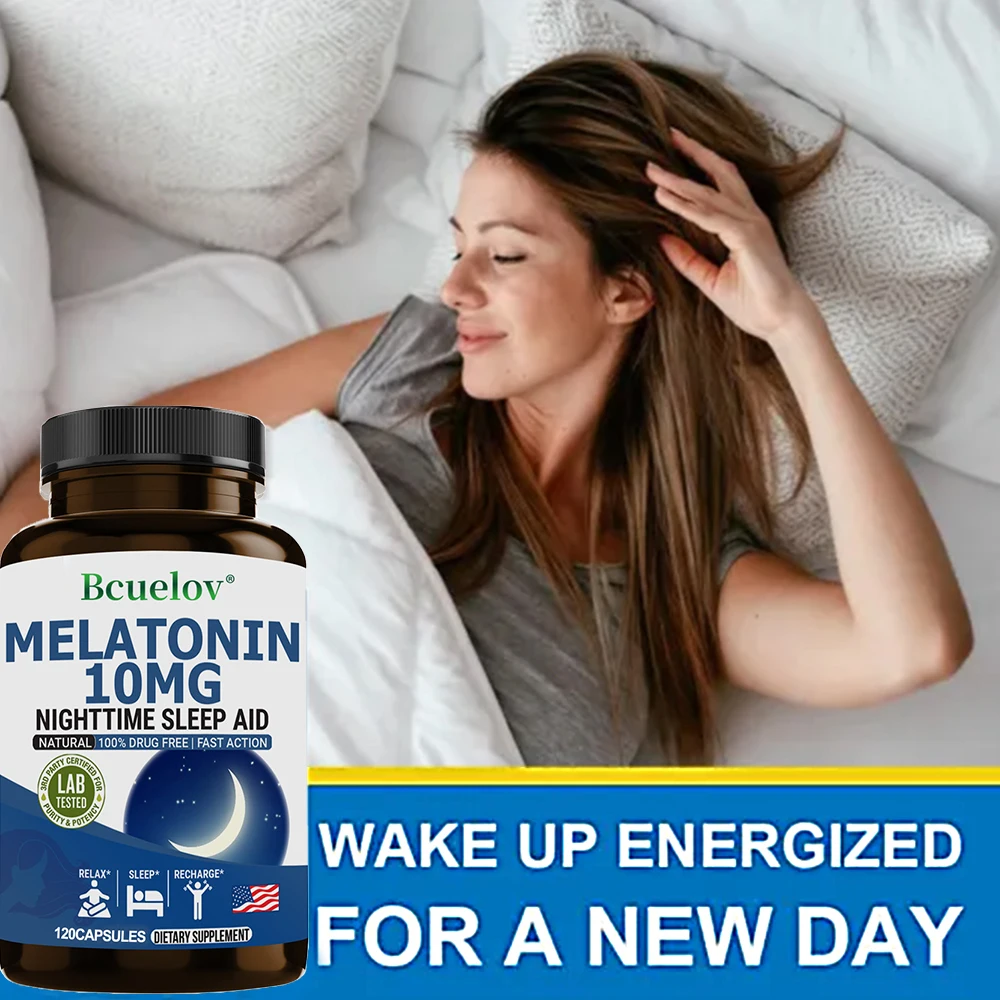 Bcuelov Melatonin 10 Mg Supplement Fast Natural Extended Rest Sleep Aid Insomnia Vitamins