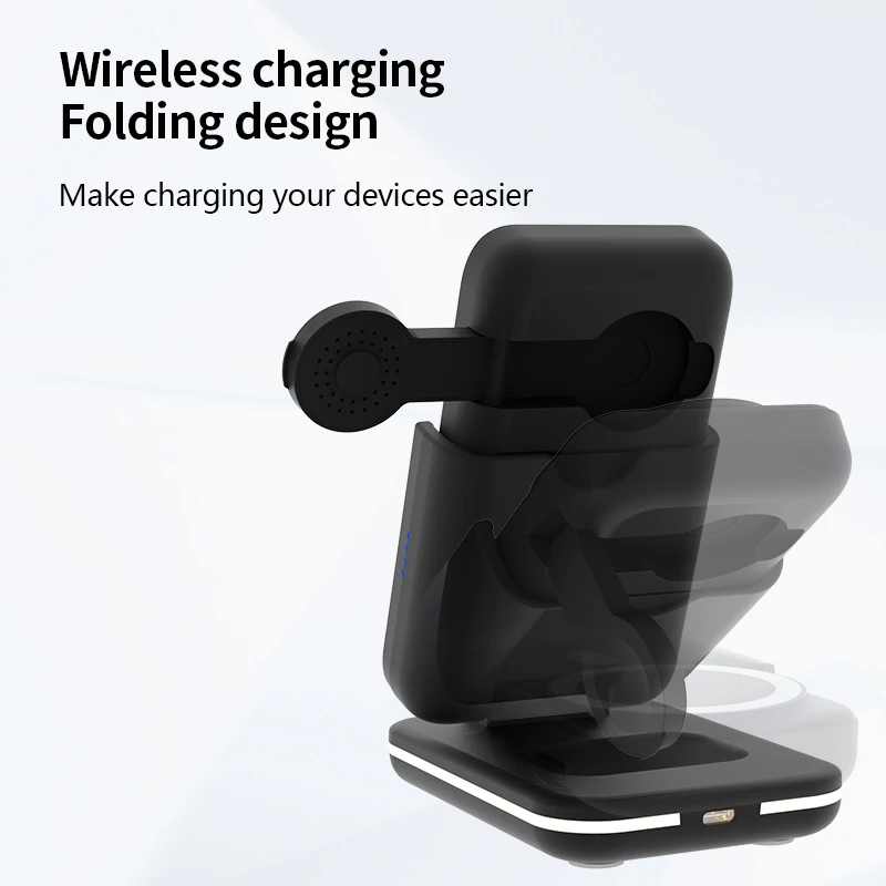 Mag-Safe Charger Magnetic Wireless Charging Station 3 in 1 5000mAh Portable Power Bank for iPhone 16/15/14/13/12 IWatch Series