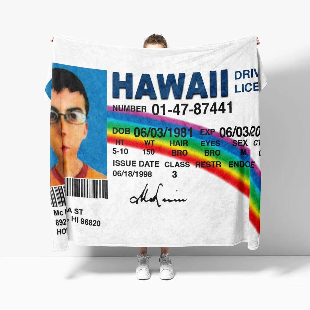 McLovin Flannel Throw Blanket Fake ID Driver License Blankets Sofa Decoration and Pa Blankets Cozy Soft