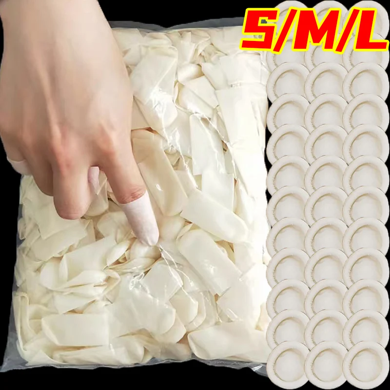 

50-200 шт., нескользящий чехол для пальцев, одноразовые матовые резиновые рукава для пальцев, инструмент для бытовой чистки, латексные защитные перчатки для кончиков пальцев