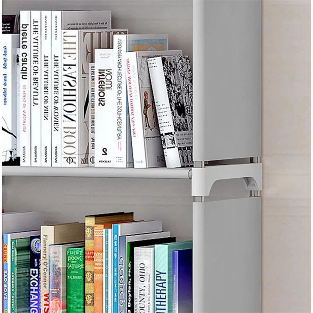 White Bookcase Librero Room Shelf Storage Rack Table Crack Shelves Organizers Desk Children\'s Bookcases Bookshelf Furniture Iron