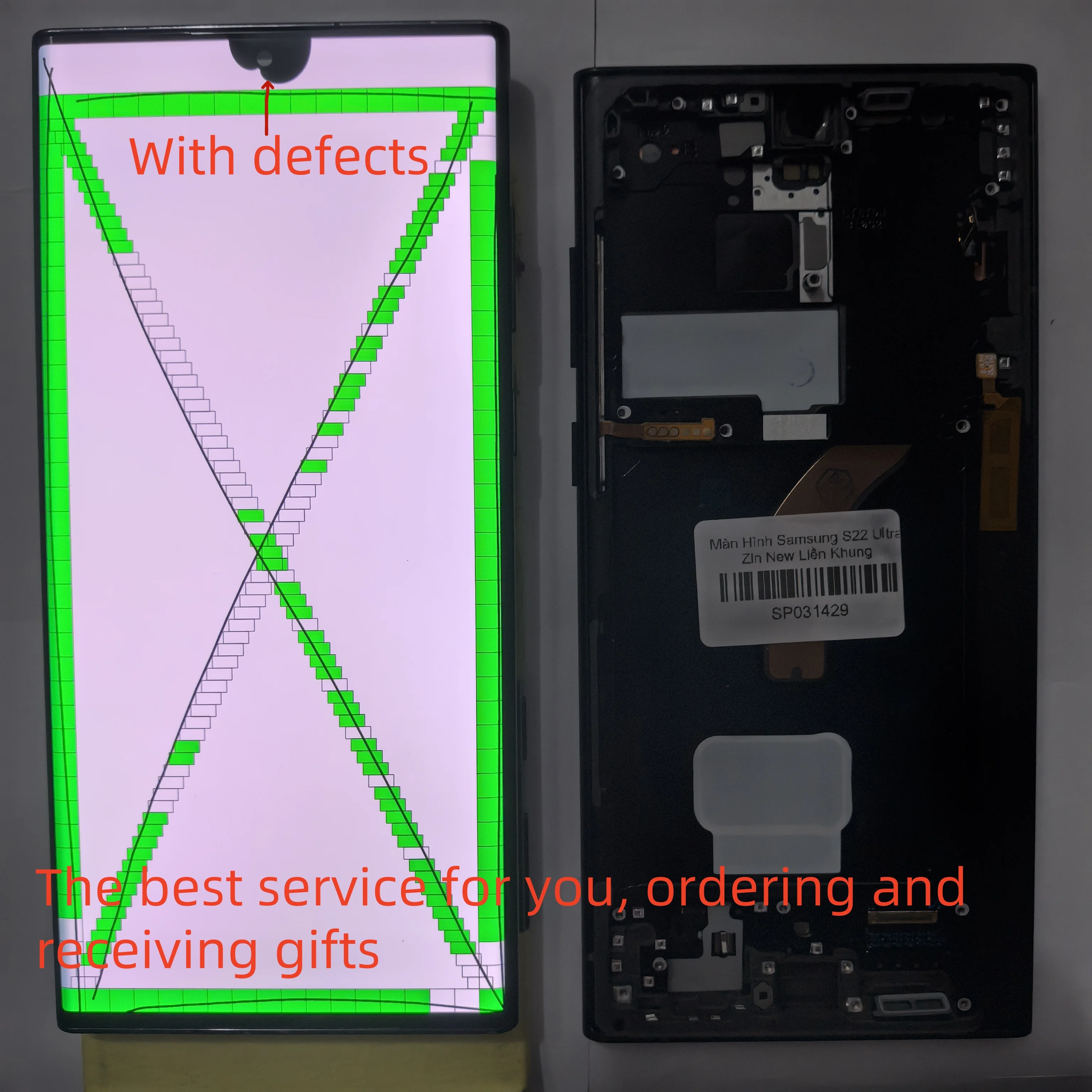 Super Amoled With defects For Samsung Galaxy S22 Ultra 5G Lcd SM-S908F S908U Display Touch Screen Digitizer Assembly Replacement