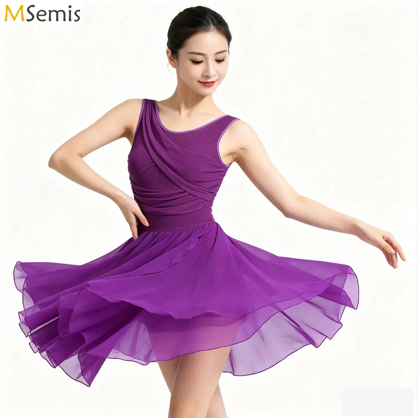 mulheres-adulto-ginastica-collant-patinacao-ballet-camisa-vestido-corte-assimetrico-elastico-apertado-ballet-vestido-de-danca-lirica