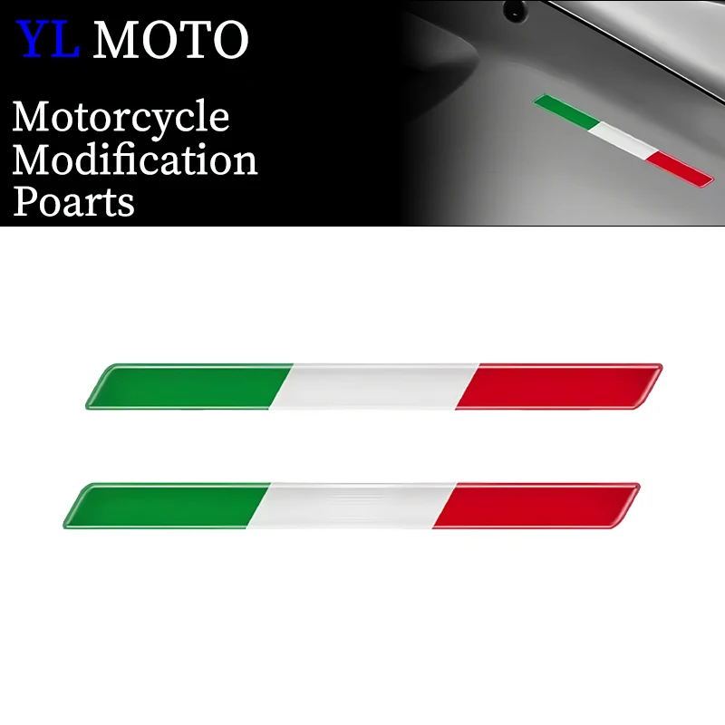 

2X Italian Tricolor Flag Epoxy Decorative Sticker 3D Motorcycle Tank Decals Stickers Case Strong Stickiness Unerisal Car Decals