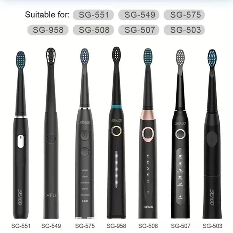 SEAGO-전동 교체 브러시 헤드, 음파 칫솔 위생 관리 899 세트 (헤드 4 개) SG910 SG507 SG958 SG515 SG949 SG575