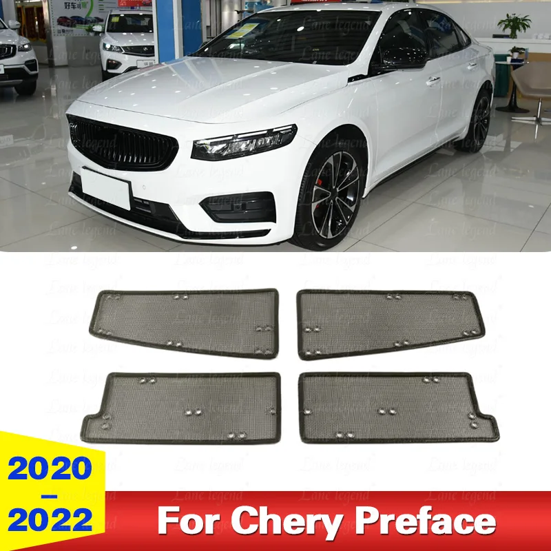 4pcs For GEELY Preface 2020-2022 Car Insect-proof Air Inlet Protection Cover Insert Vent Racing Grill Filter Net Accessory