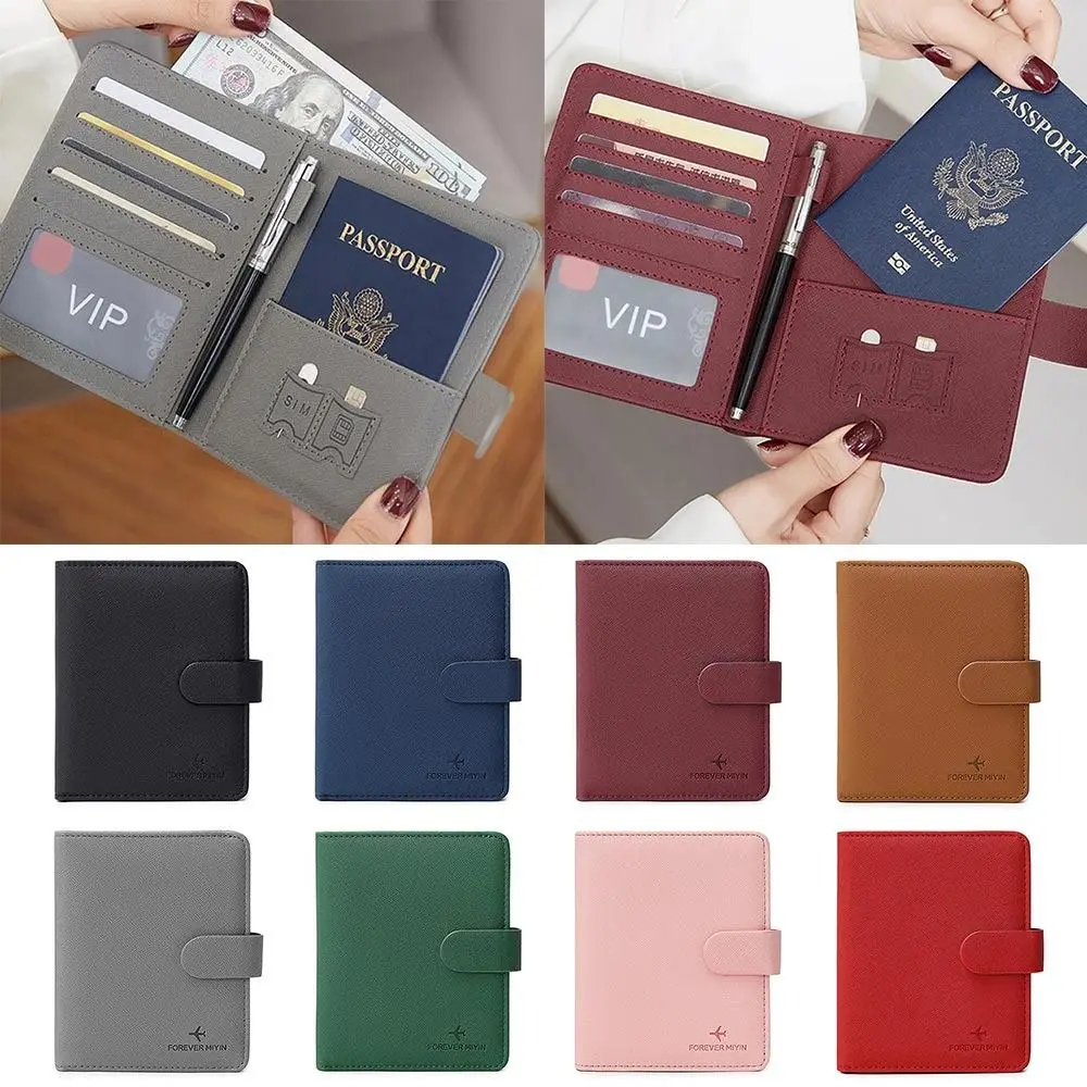 Multi functional RFID shielded passport holder PU leather ID card bank card passport bag wallet travel accessories unisex