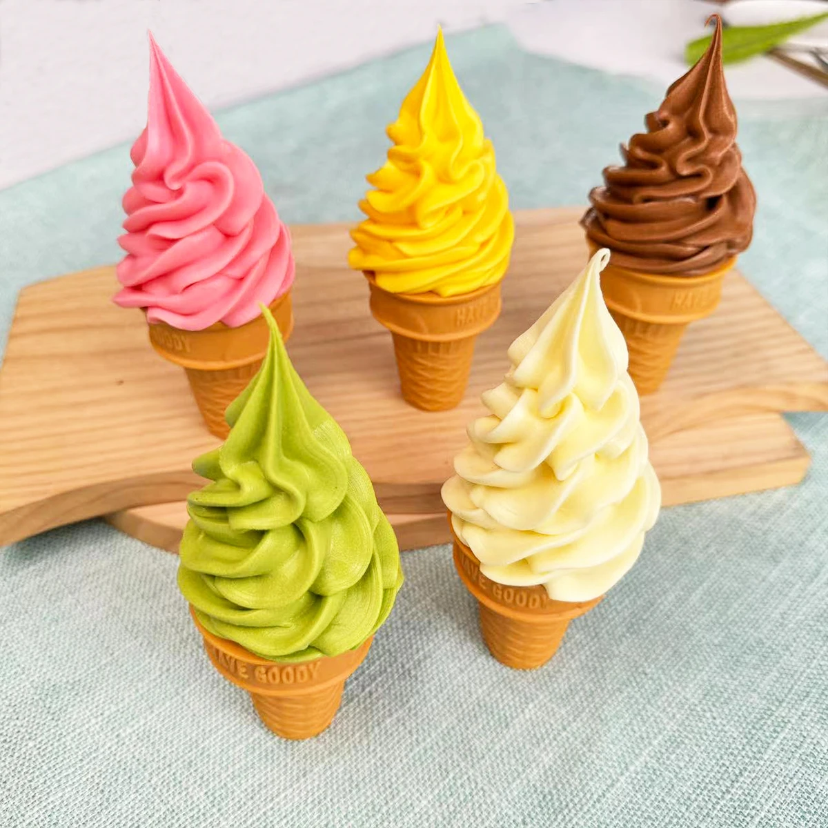 Simulation Ice Cream Model Realistic Artificial Ice Cream Cone Fake Food Dessert Shop Display Model Photo Props Toy Home Decor