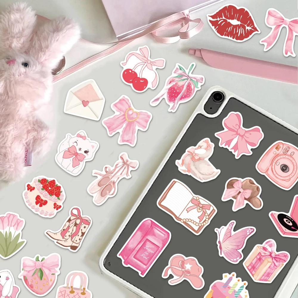 50PCS Pink Fun Park Scrapbook Graffiti Notebook DIY Luggage Motorcycle Skateboard Cartoon Graffiti Exquisite Stickers