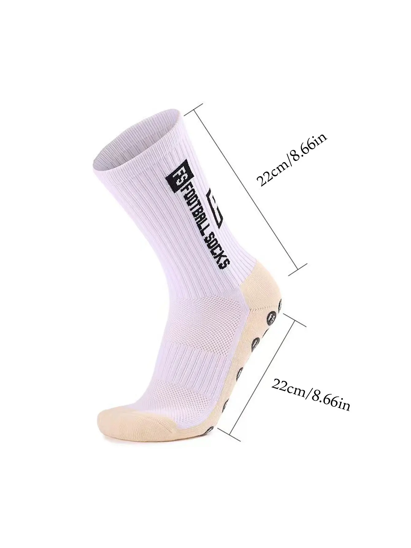 1 pairs of new FS mid length football socks for sports training and competition, with anti slip, breathable and thickened socks