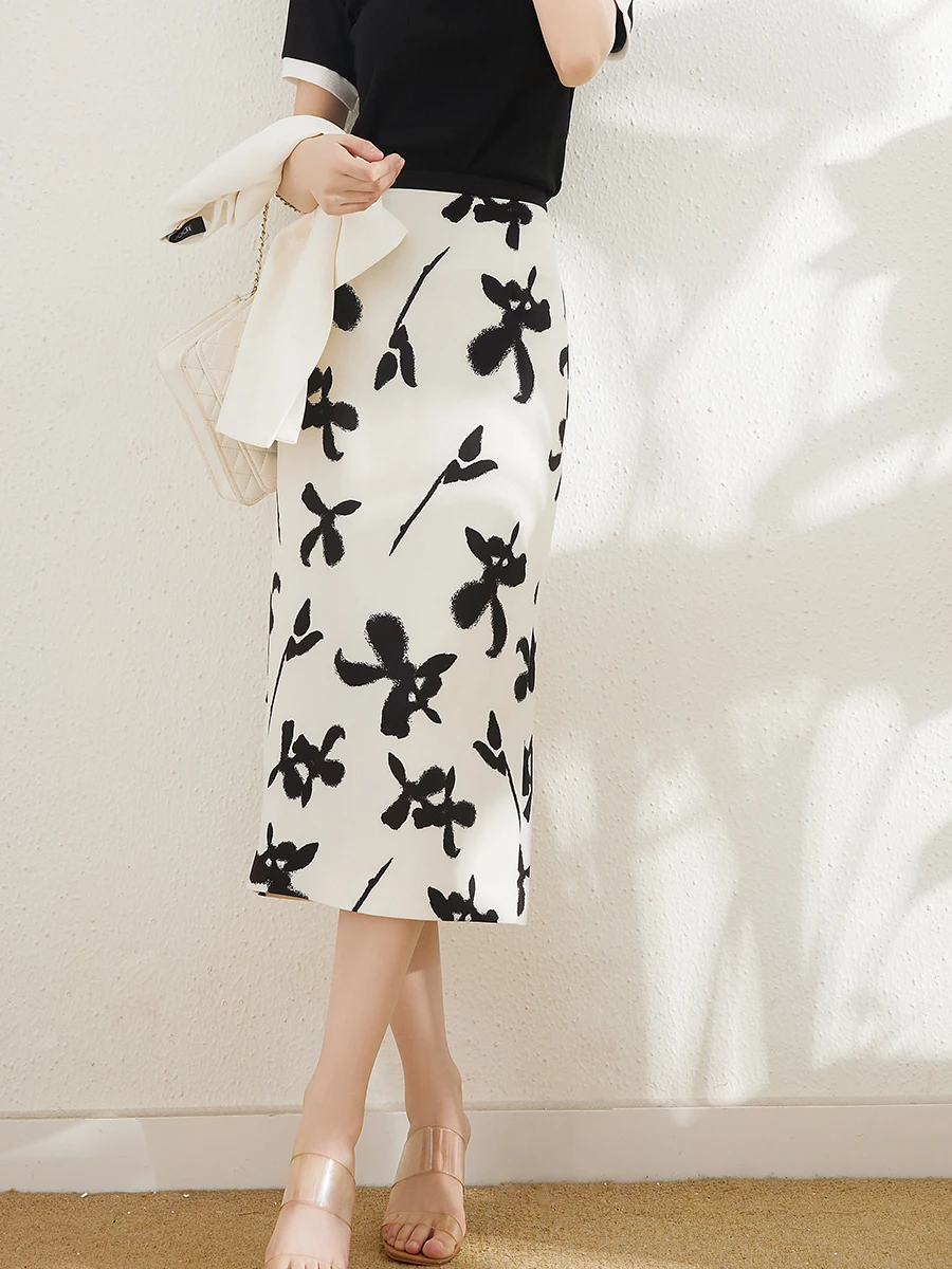 

Юбка Chenyun в стиле ретро с цветочным принтом, женская, с завышенной талией, облегающая, миди, А-силуэт, для офиса, простая, из полиэстера, на молнии