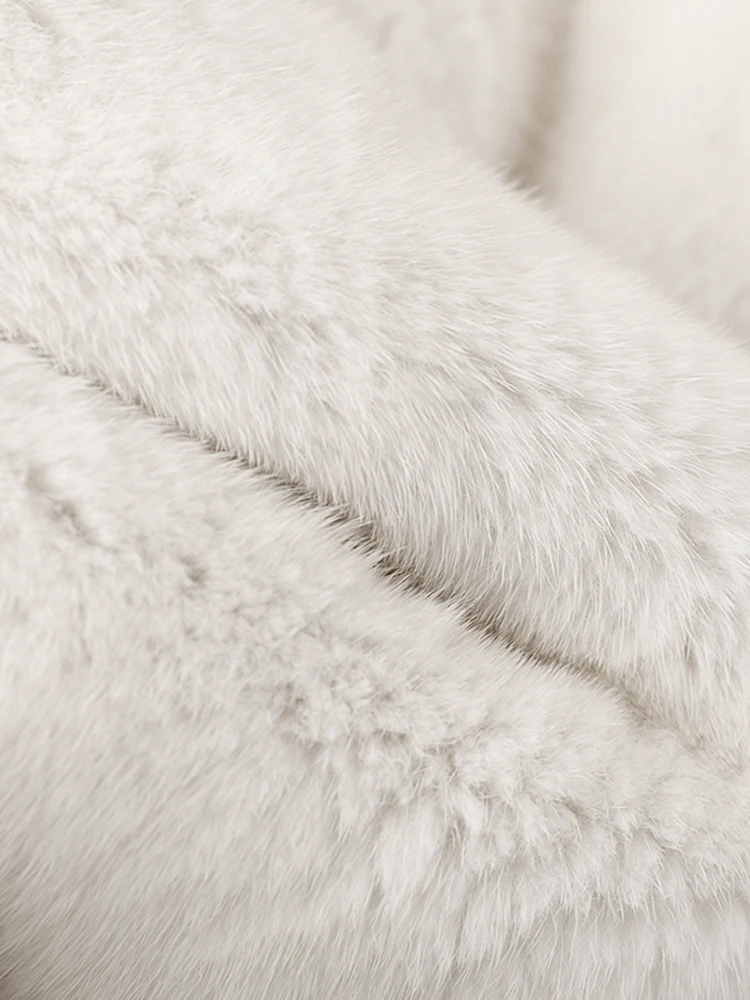 Lautaro Autumn Winter Luxury Elegant White Thick Warm Soft Faux Mink Fur Coat Women Long Sleeve High Quality Fluffy Jacket 2024