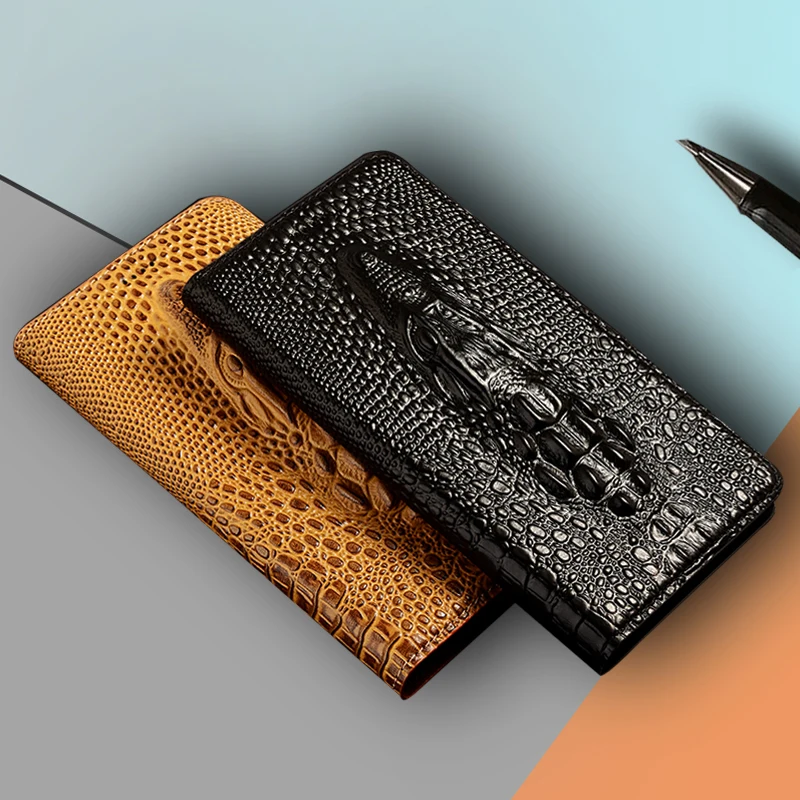 حافظة جلدية أصلية لهاتف Honor X30 X30i X40 X40i X50 X50i X60 X60i X70 X70i GT Pro Plus Max حافظة برأس التمساح #2