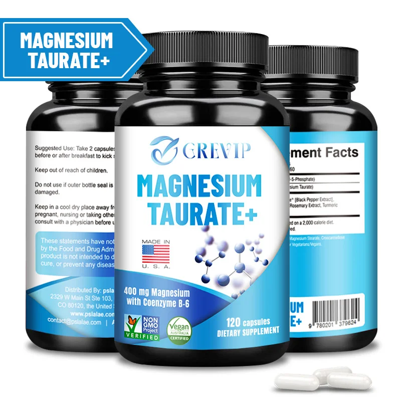 Magnesium Taurate Capsules - Improve Mood and Sleep, Relax Muscles, and Promote Heart Health