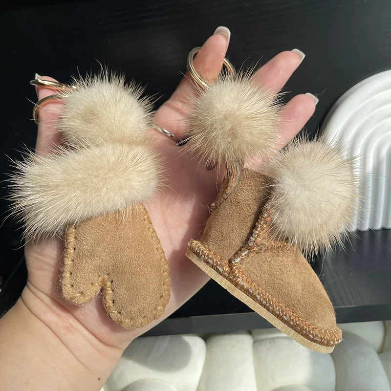 

Fashion Shoe Shape Ladies Bag Pendant Cute Boots Slippers Gloves Leopard Print Heart Shape Keychain New Exquisite Christmas Gift