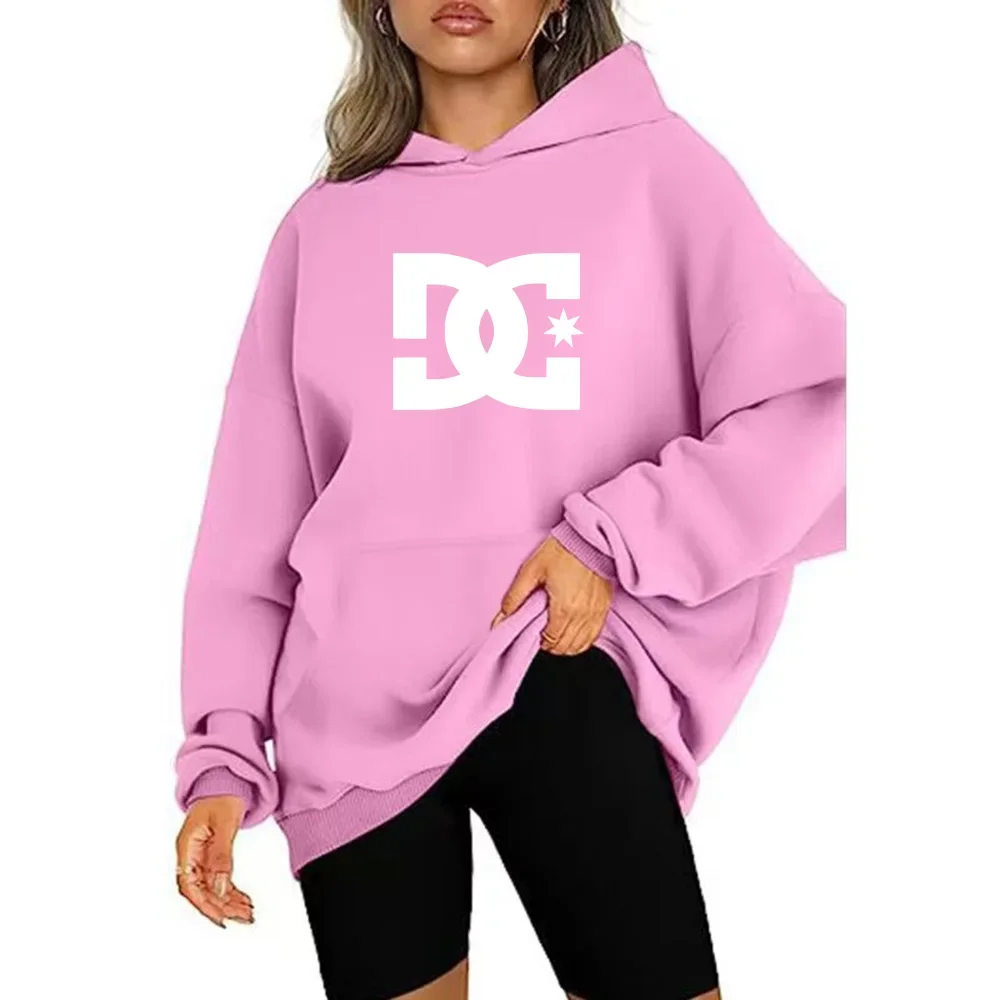 2024 Womens Tracksuit Printing Fashion Hoodied Sweatshirts Casual Outdoors Jogging Long Sleeve Pullover Lady Color Block Top