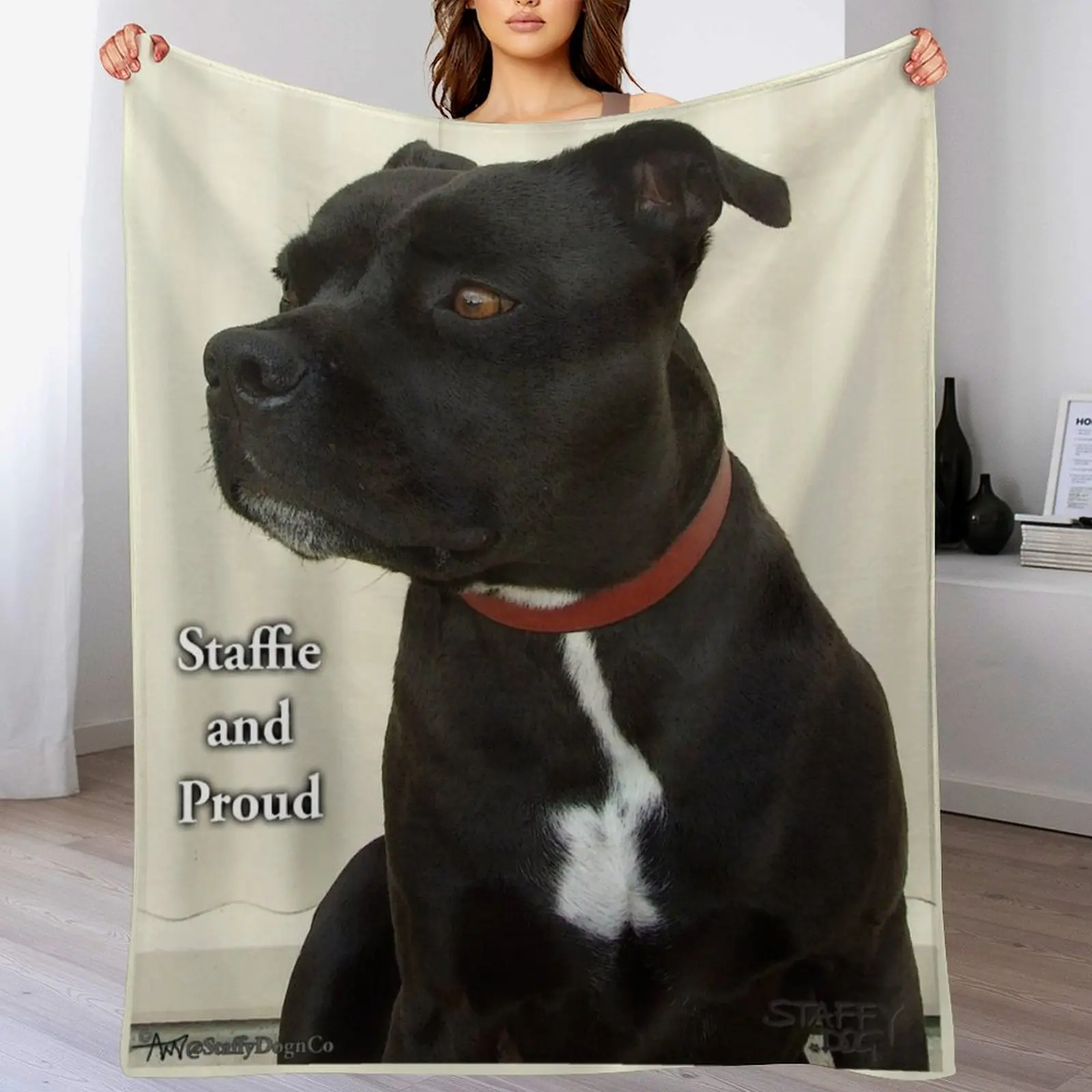 

Staffie and Proud Throw Blanket Thermals For Travel Luxury St Travel Blankets