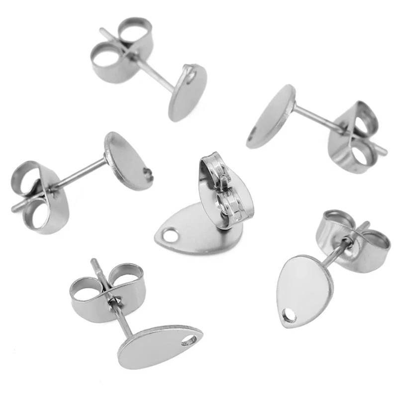 20pcs Stainless Steel Star Heart Studs Earrings Making With Stopper PVD Anti Allergy Earring Clasps Hooks Diy Jewelry Findings image 3