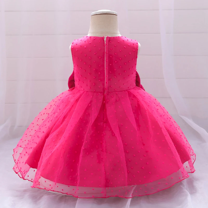 Ceremony Toddler 1st Birthday Dress For Baby Girl Clothes Baptism Bow Princess Dress Girls Dresses Lace Party Wedding Gown 0-2Y