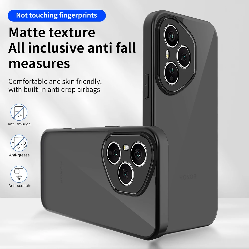 حافظة هاتف KEYSION سوداء شفافة غير لامعة لهاتف HONOR 400 Pro 5G من السيليكون + غطاء خلفي شفاف مقاوم للصدمات لهاتف Honor 400 Lite 5G #3