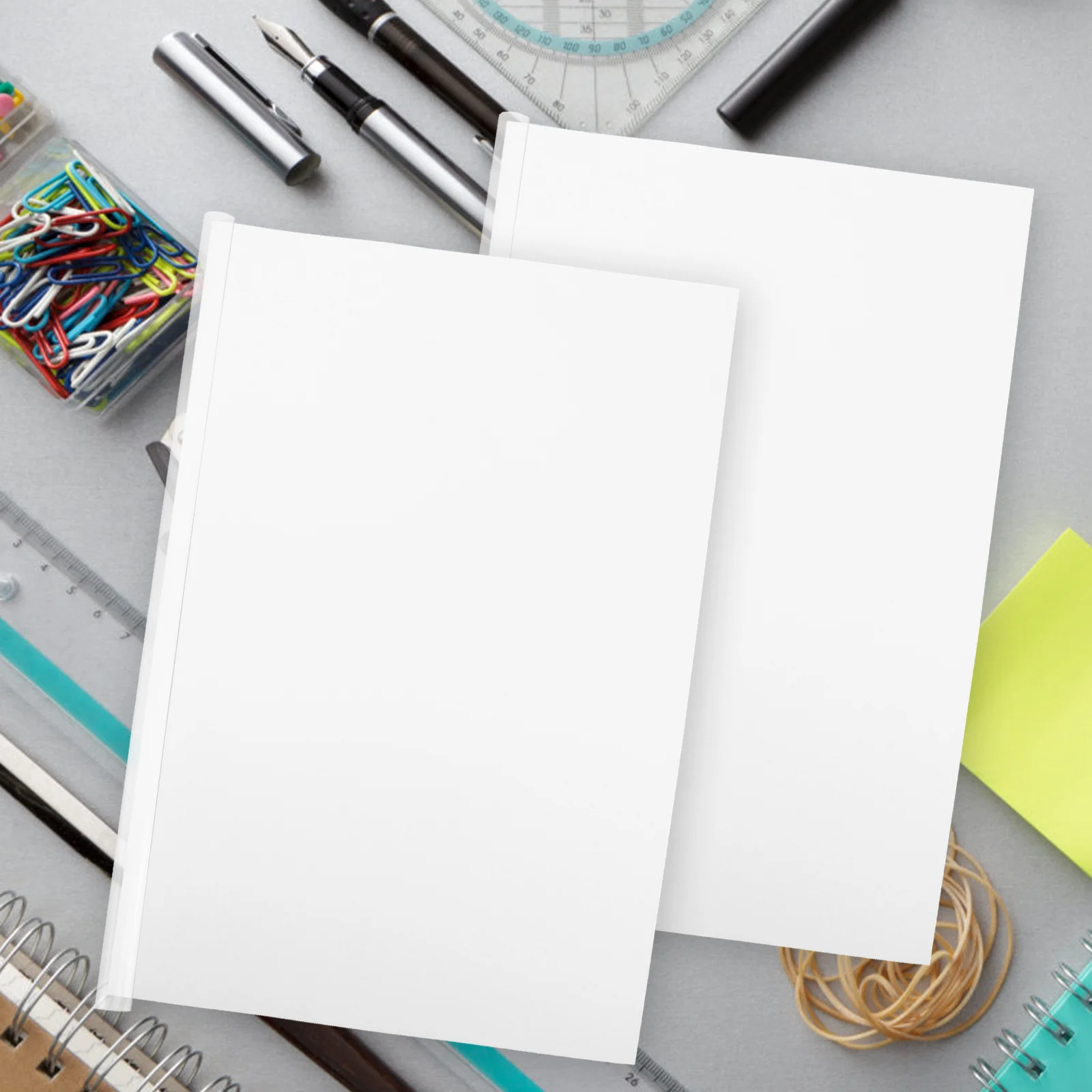 10 Pcs Transparent Folder Binders Pull Rod Clip Book Binding Clips Slide Plastic Spine Bars Materials