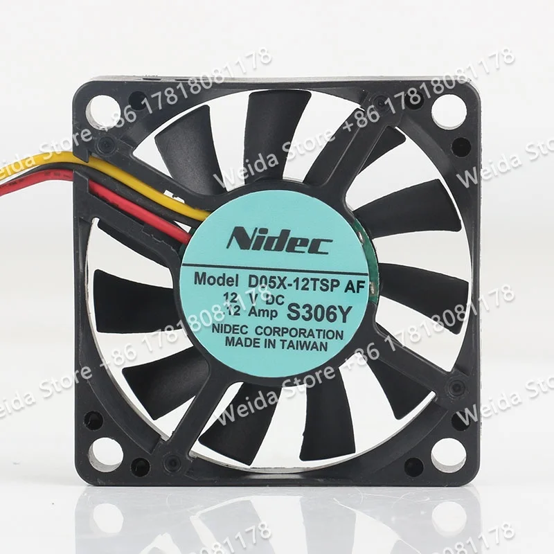 

5CM New Nidec DC12V 0.12A 5010 frequency converter 50X50X10MM ball bearing three wire D05X-12TSP Cooling Fan