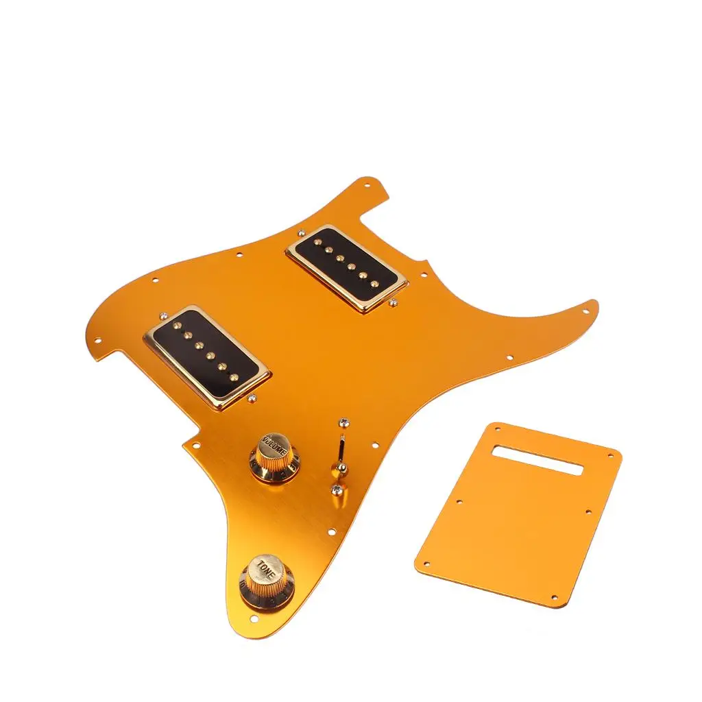 Aluminium Alloy Pre-loaded Pickup Pickguard for ST Electric Guitar Replacement Gold