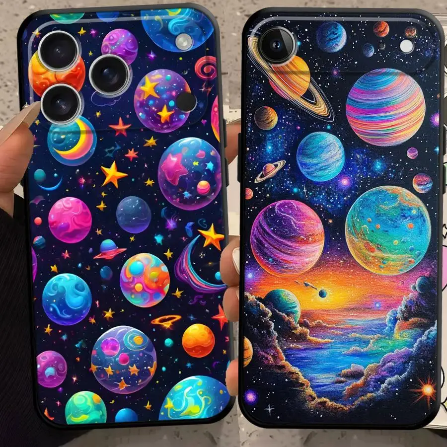 Phone Cover Case for Apple iPhone 17 Pro Max 13 Mini 7 8 12 Plus 11 Air 15 16 XS XR Colorful Planets