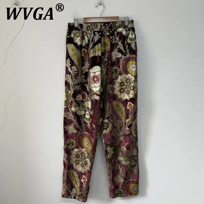 

WVGA Spring Autumn New Men's Tide High Street Vintage Printed Design Elegant Fashion Niche Chic Casual Straight Pants Ins W11316