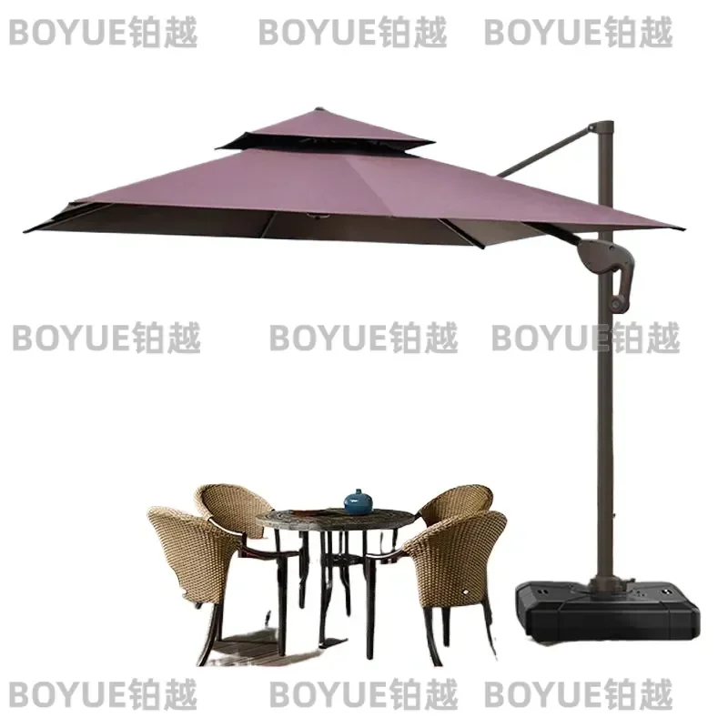 Large Outdoor Patio Umbrella Garden Terrace Sunshade Roman Parasol for Backyard Poolside Deck Heavy Duty Windproof Canopy