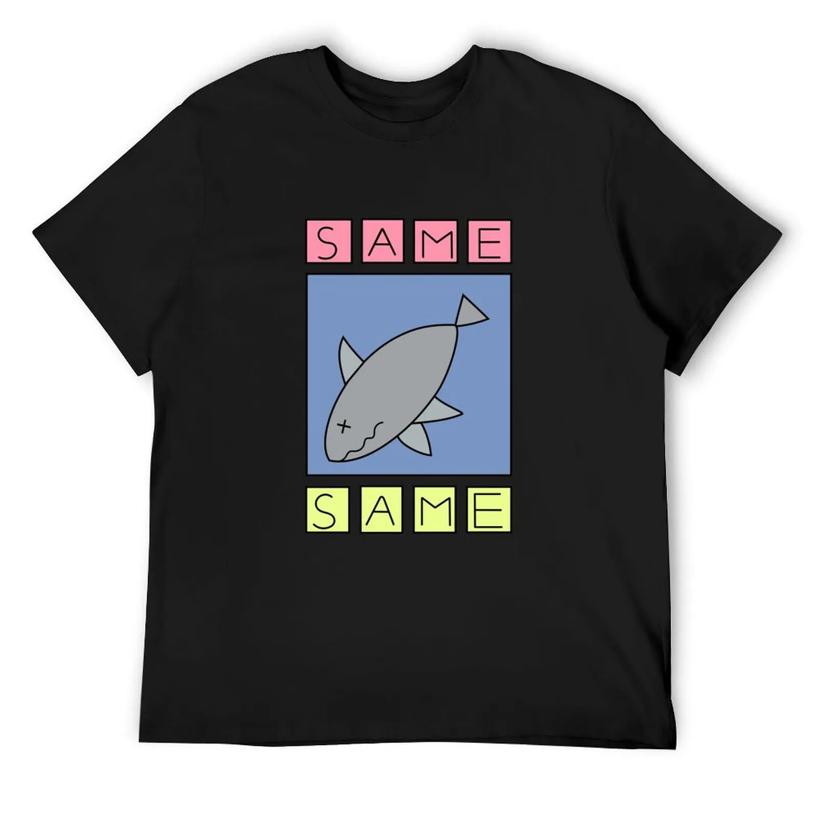 

nichijou - same (shark) T-Shirt animal prinfor boys anime t shirts men clothes