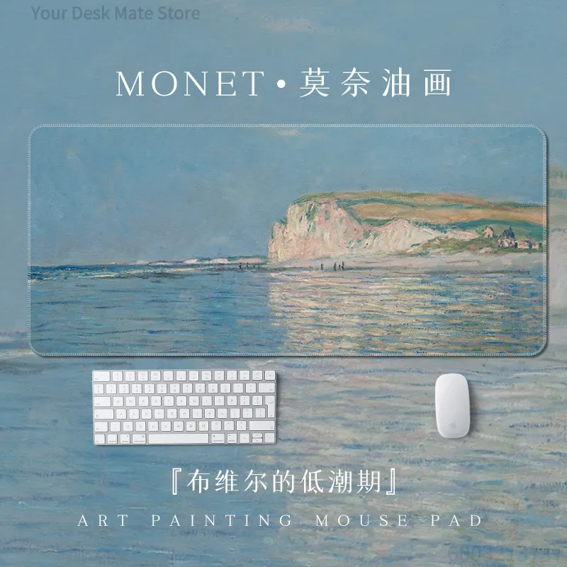 Large Monet Impressionist Art Mouse Pad Non-Slip Desk Mat with Water Lilies & Garden Scenes Durable Surface for Office And Home