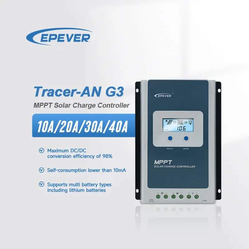 10A 20A MPPT EPEVER Solar Charge Controller 12V 24V Auto Work Support Lithium/No Battery Mode Tracer1210AN G3 Tracer2210AN G3