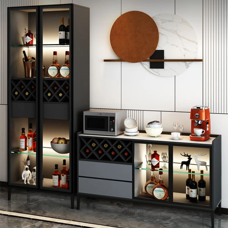 

Glass Door Wine Cabinet Modern Minimalist Display Cabinet Light Luxury High-End Wall Home Small Wine Cabinet Sideboard Cabinet