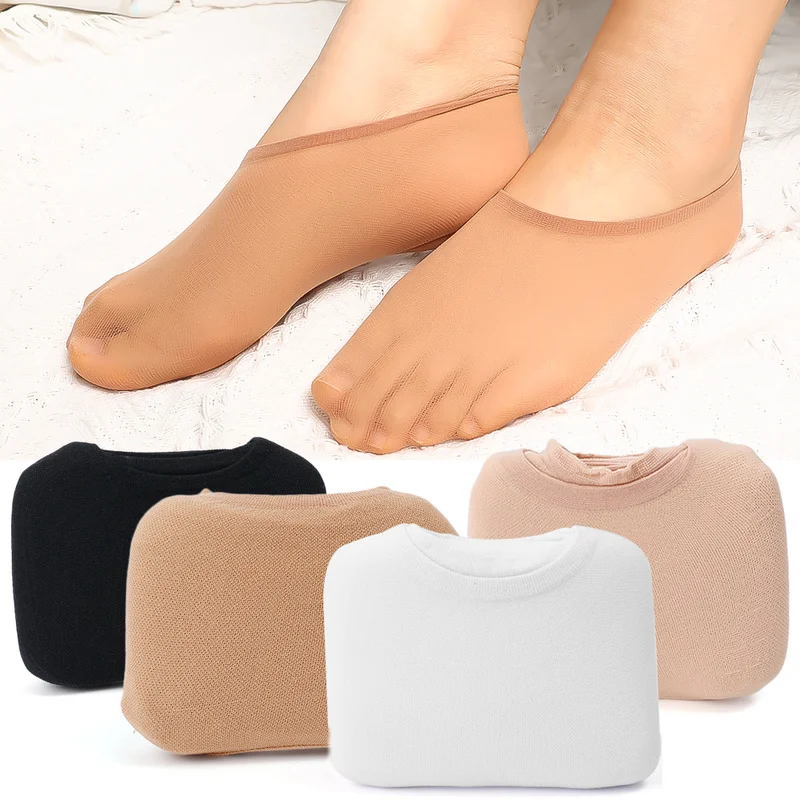 10pcs Women Summer Invisible Footsies Shoe Liner Trainer Ballerina Boat Socks Ladies Thin Sock Slippers Transparent Socks