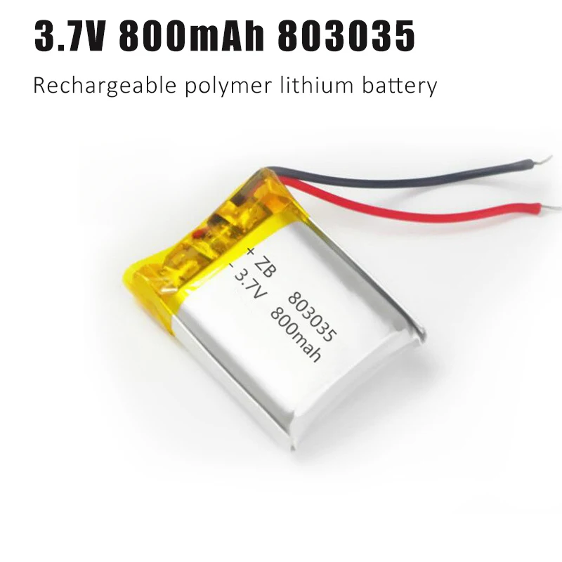 1-10pcs 803035 Battery 800mAh 3.7V Li-polymer Lithium Rechargeable Batteries for Smart Bracelet Bluetooth Headset Speaker GPS