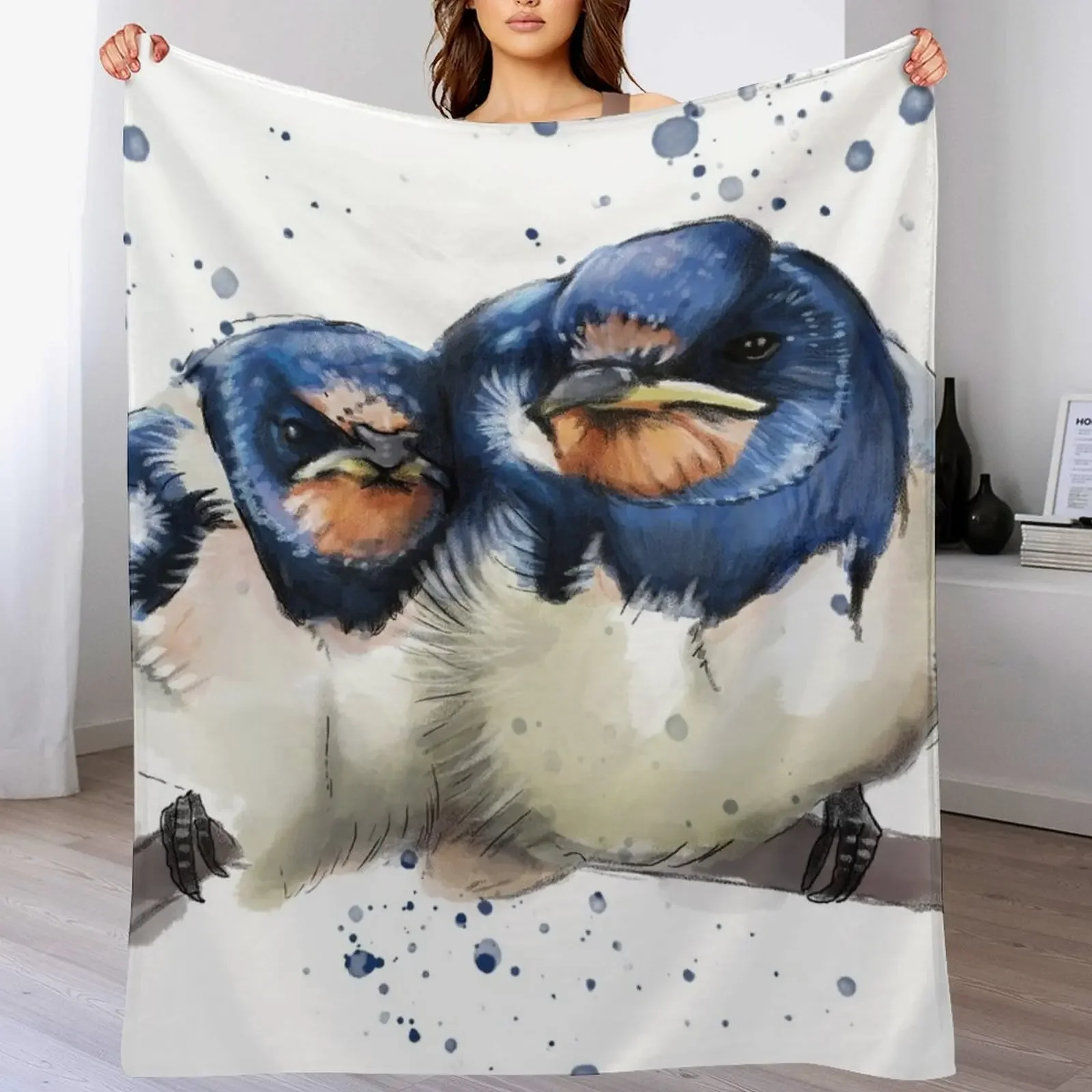 

New Barn swallows Throw Blanket Hairys Thin Bed covers Blankets