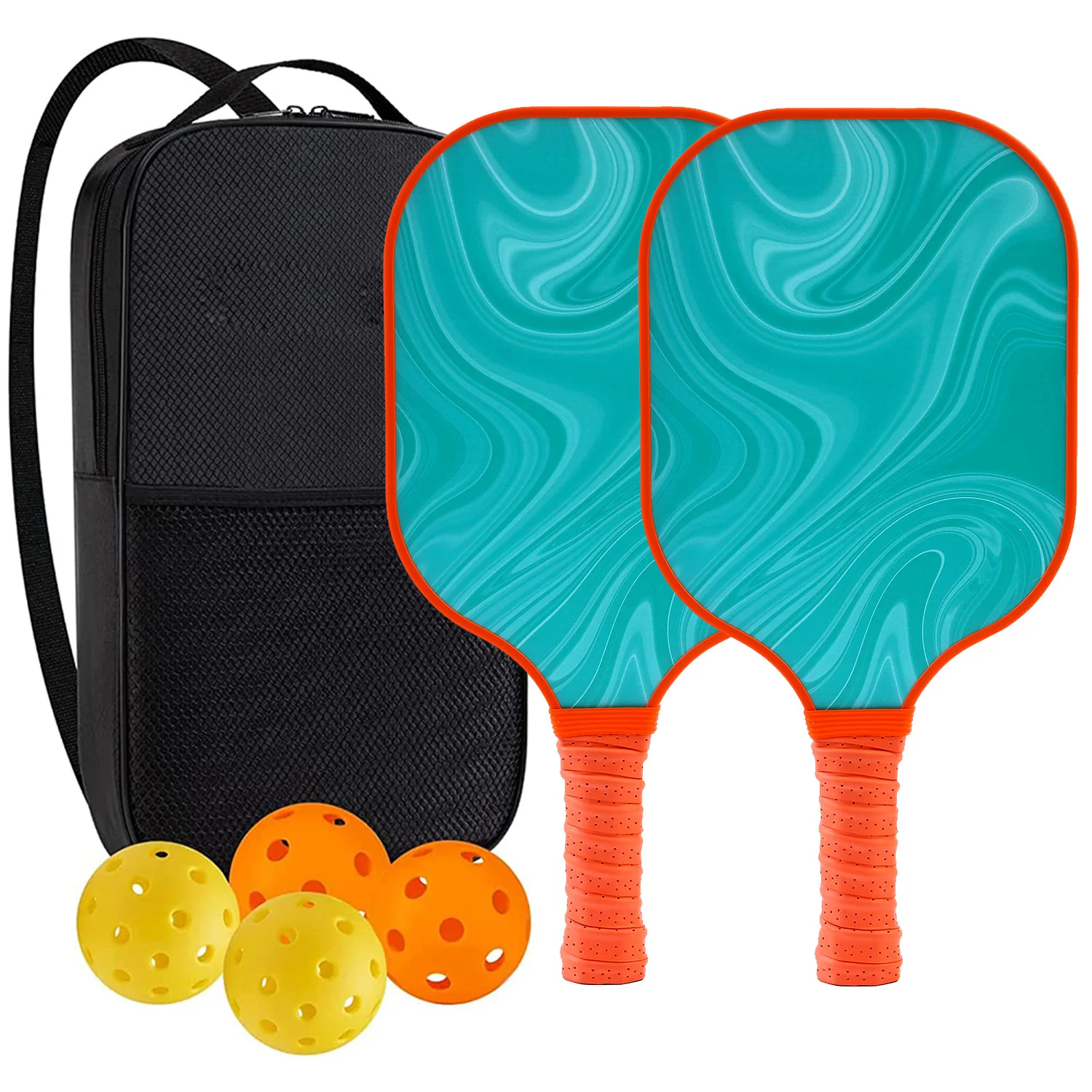 Pickle ball Paddel Set für 2024 neue Outdoor-Sport Fiberglas Silikon Ball Retriever Kühlt uch hohe Qualität