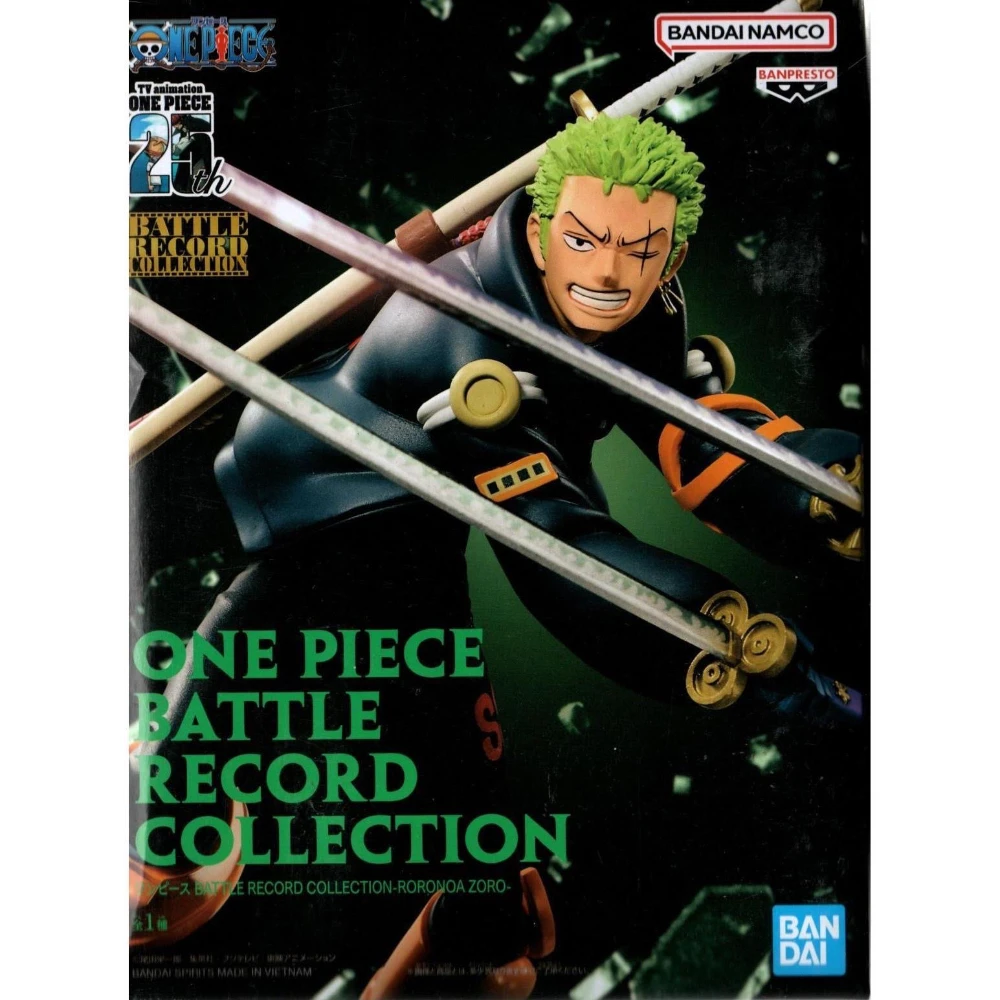오리지널 반다이 원피스 배틀 레코드 컬렉션 Roronoa Zoro 애니메이션 피규어 장식품 피규어 모델 장난감 생일 선물 16Cm
