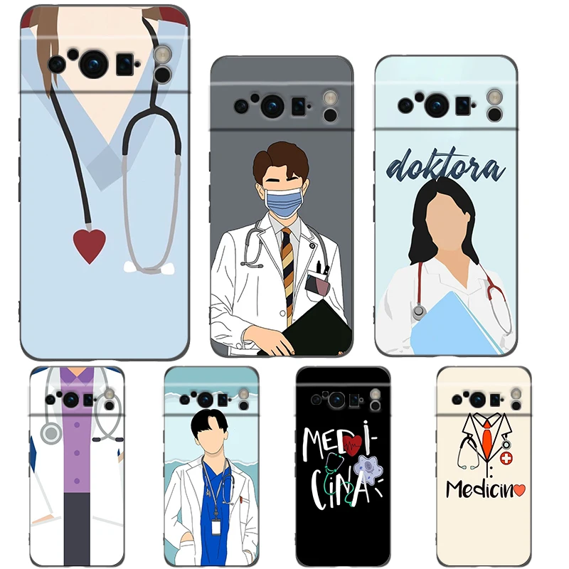 

Nurse Medical Medicine Phone Case Cover for Google Pixel 8 7 6 7A 6A Pro 5G Shockproof Silicone Soft 9 8 Pro XL 5G Shell Coque