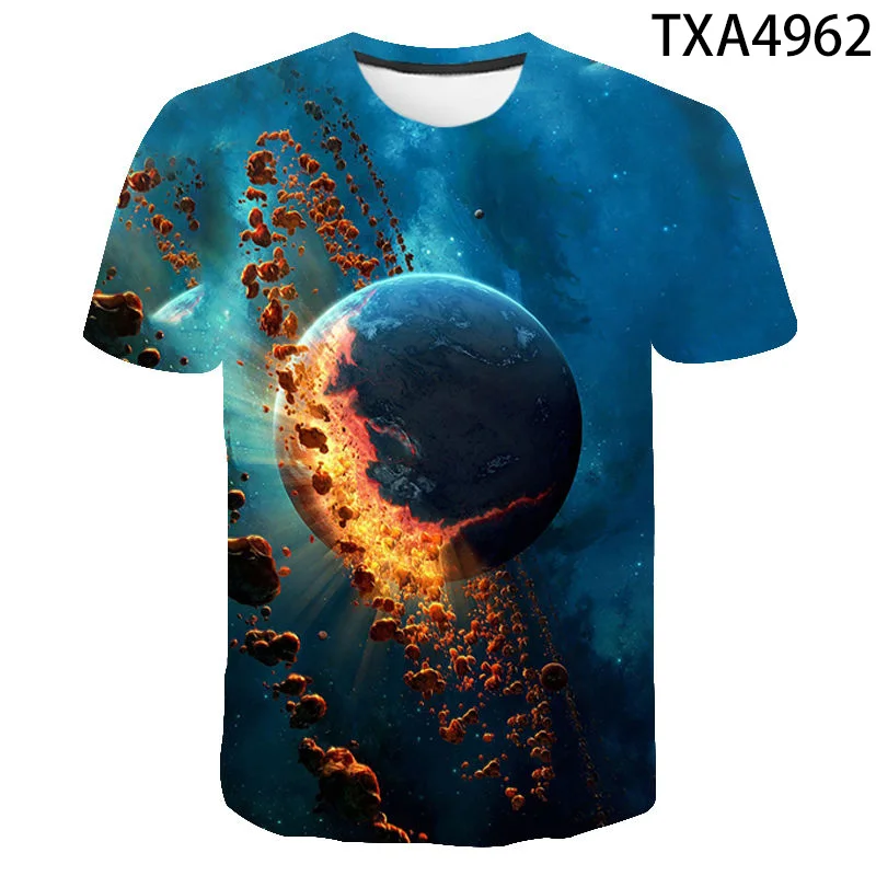 

3D Printed Universe Starry Sky Astronaut T shirt Men Women Children Summer Short Sleeve Tops Cool Tees Fashion Streetwear