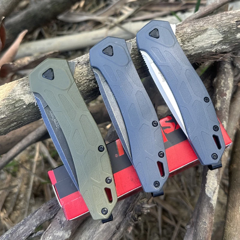 KS 2042 Covalent Ball Bearing Pocket Folding Knife D2 Blade Nylon Wave Fiber Handle Outdoor Camping Hunting Tactical Tools