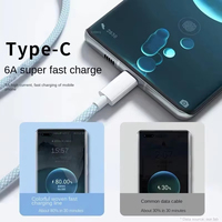 6A USB Type C Cable 66W Wire Fast Charging Macaron Color Single Head 1m/1.5m/2m Charger Data Cord For Xiaomi Huawei Samsung