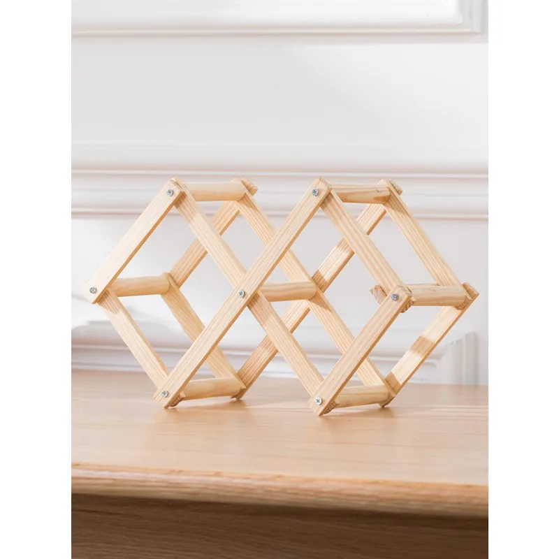 1 قطعة حامل عرض النبيذ الأحمر الخشبي، خزانة النبيذ في غرفة المعيشة، عرض النبيذ الأحمر، رف التخزين، رف النبيذ #4