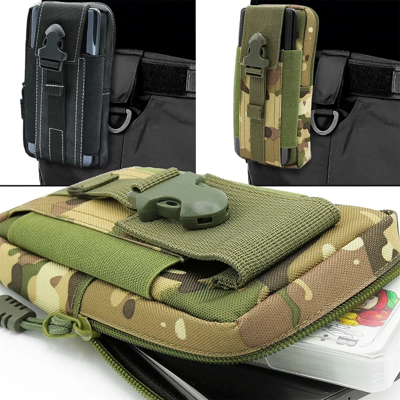 Universal Phone Holster Case Smart Phone Case Smartphone Mobile Phone Belt Bag Cover Protective Case Clip Pouch Nylon