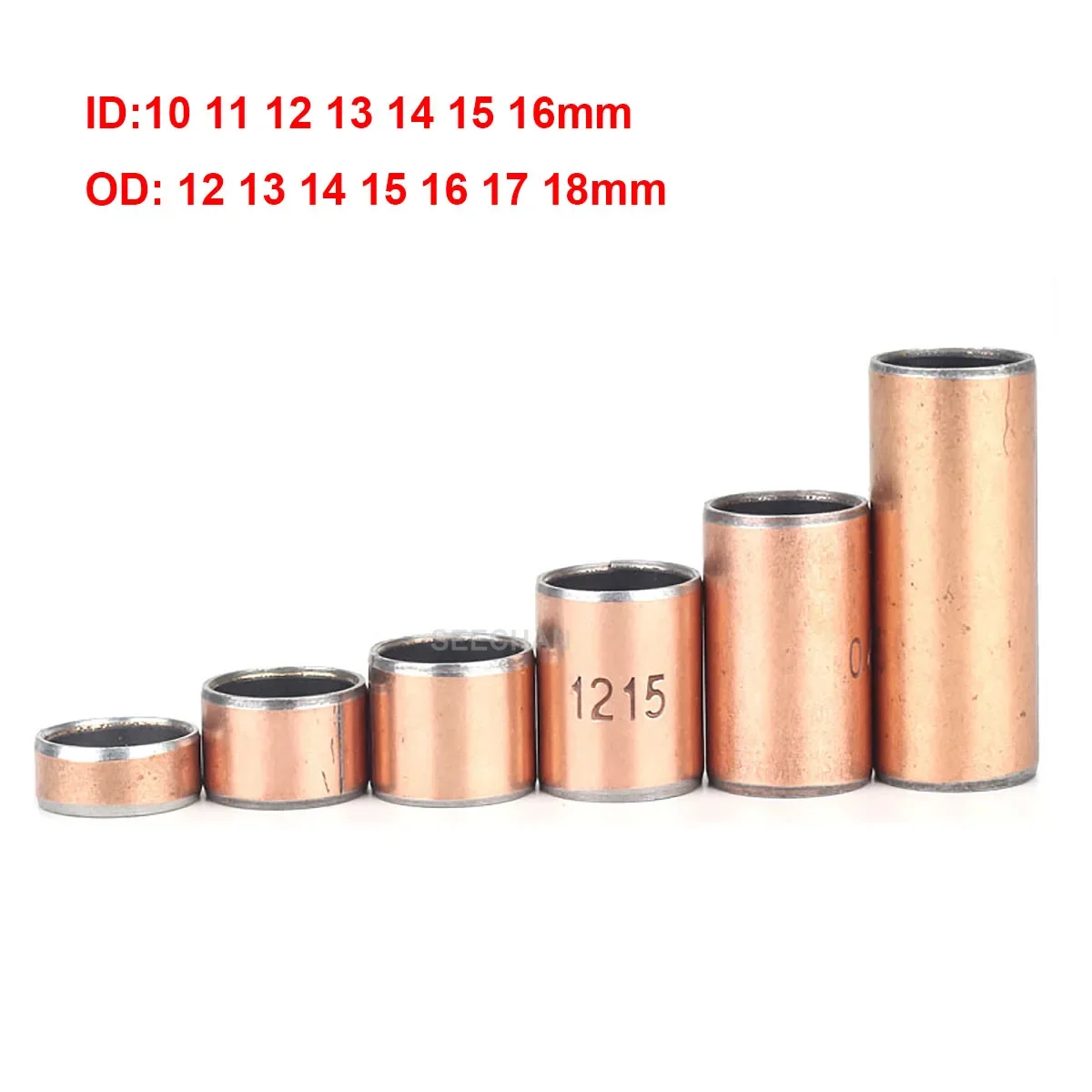 10Pcs/lot SF-1 Self Lubricating Composite Bearing Bushing Sleeve Oil-Free Copper Shaft Bushing Inner Dia 10 11 12 13 14 15 16mm