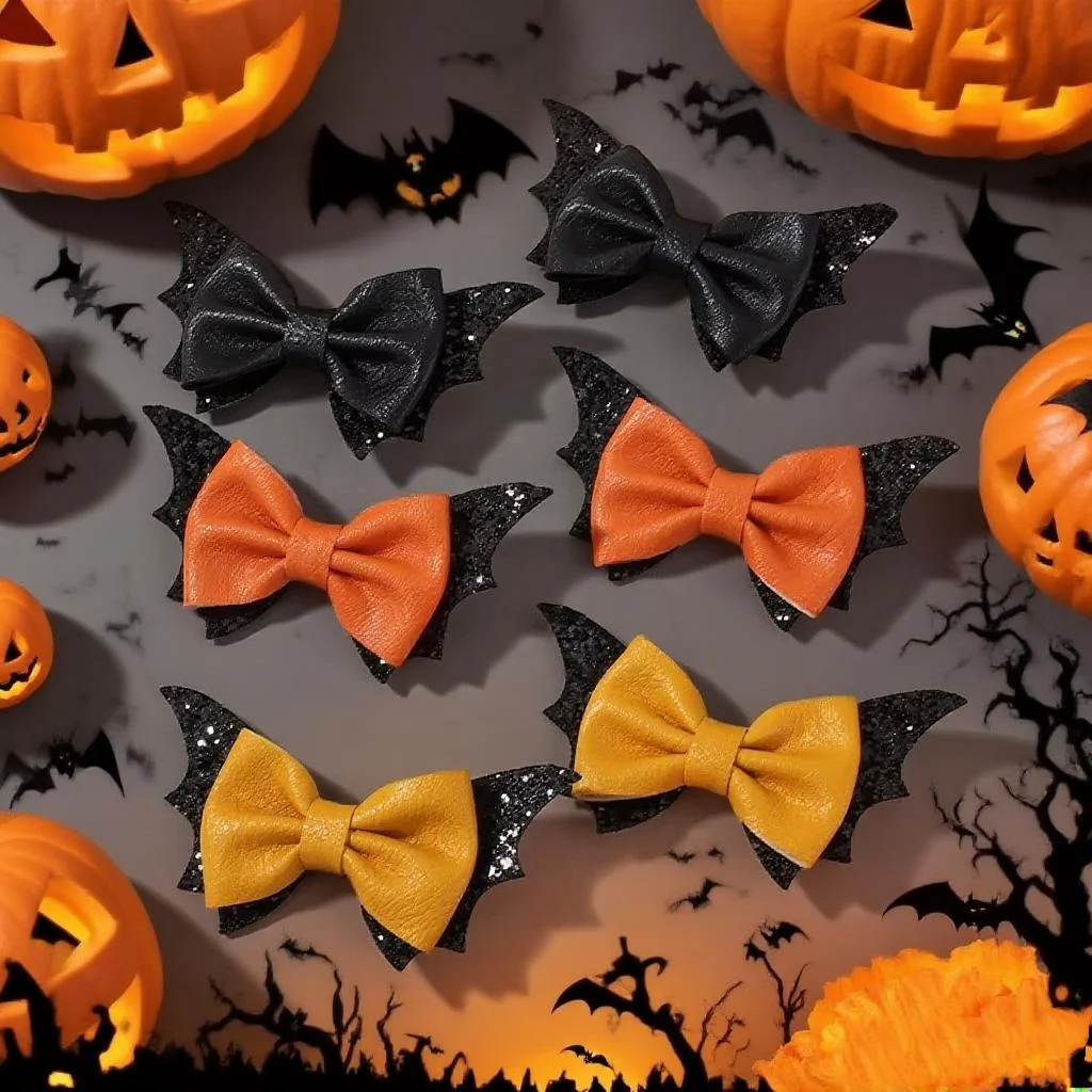 

2pcs Halloween Bat Wing Bow Hair Clips for Girls Cosplay Party Theme Performance Headwear Bangs Clips