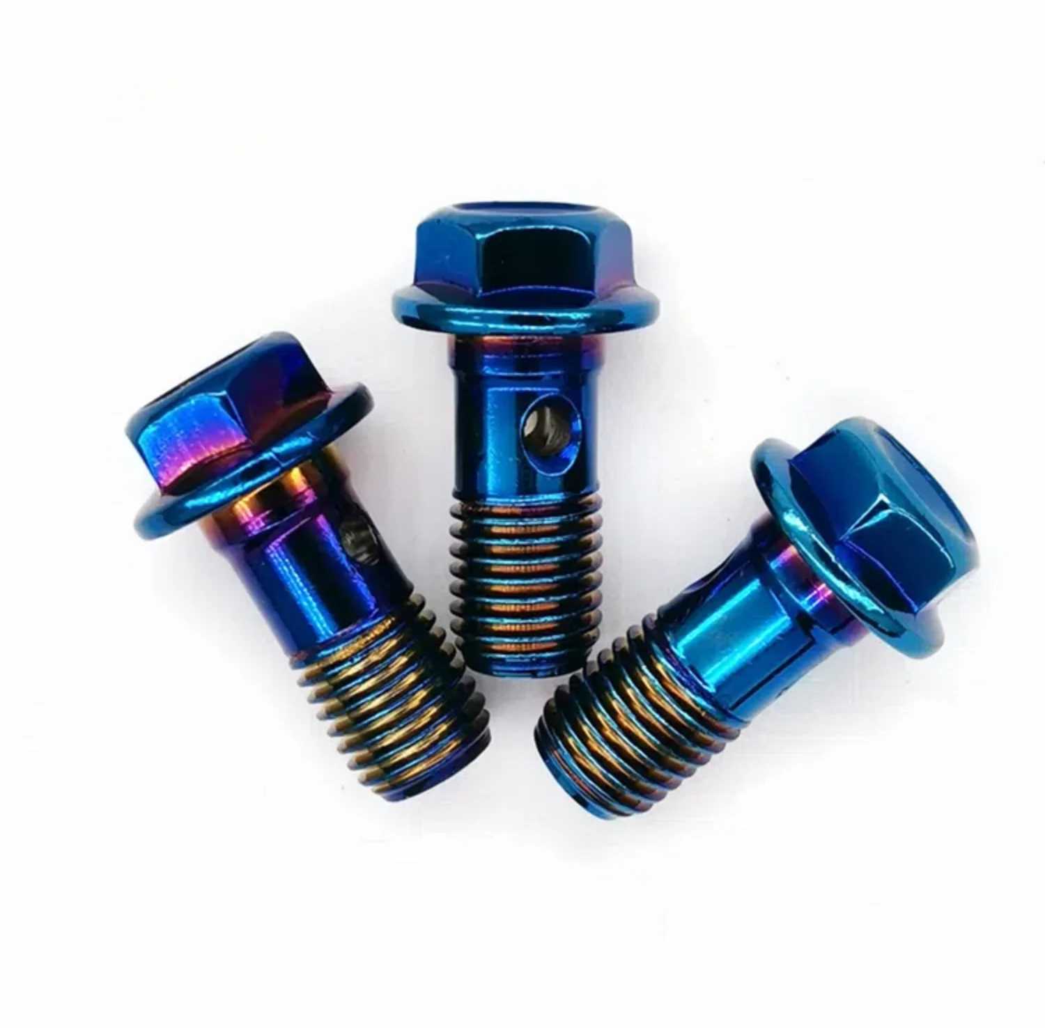 Titanium Bolt M10*1.25 Motorcycle Brake Caliper Tube Banjo Screw Single Hole Clutch Hexagon Flange Head Screws for Brembo Bolt view 2