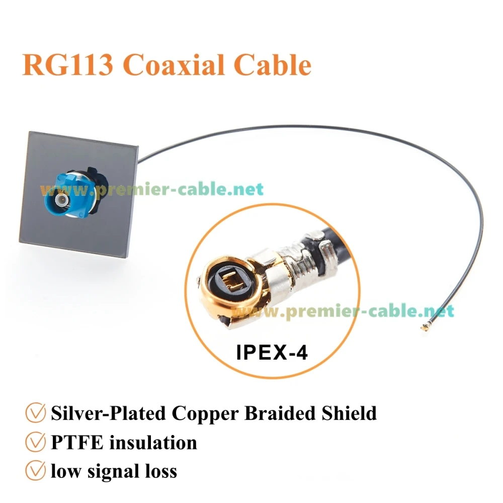 Fakra Z-Code Stecker auf IPEX Gen4 MHF4 RG113 HF-Koaxialkabel, Panelmontage, 50 Ohm, verlustarmes Antennenkabel für Automobilanwendungen wie GPS, ADAS – Detail 5